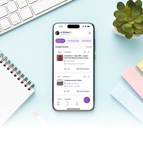 Event-saving app Design