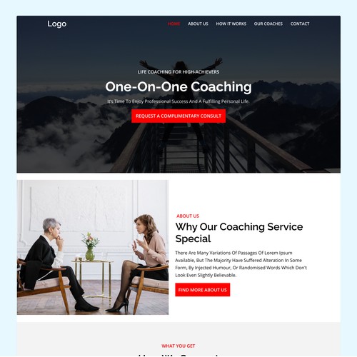 Figma design for coaching website