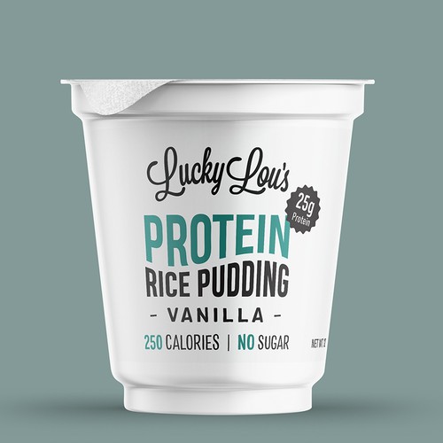 Packaging label design for a rice pudding