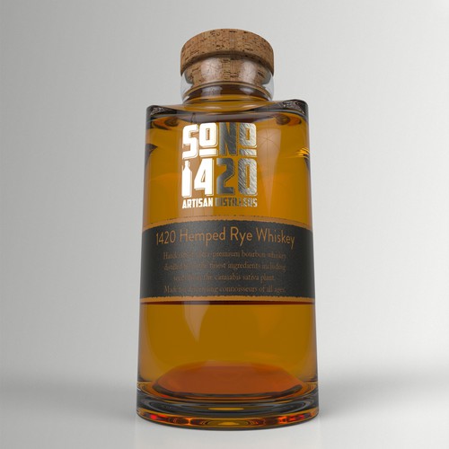 Luxury bottle for handcrafted whiskey