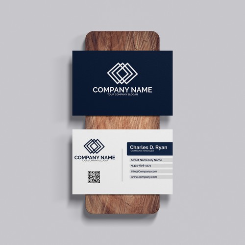 Blue and White Business card 