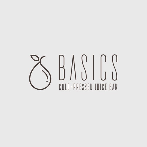 Simple fun logo for Basics Juice Bar