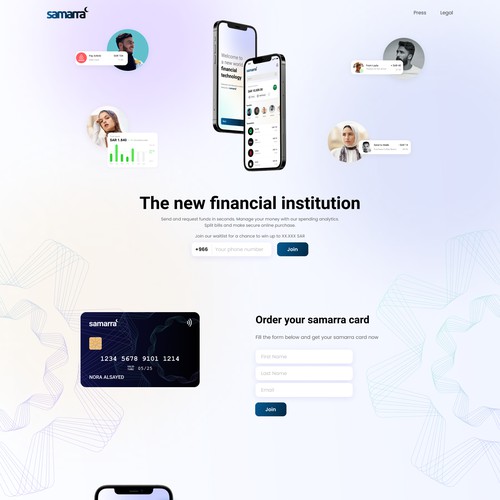 Financial App Landing Page Design