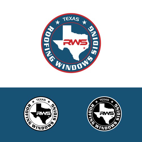 Bold logo for texas roofing windows siding