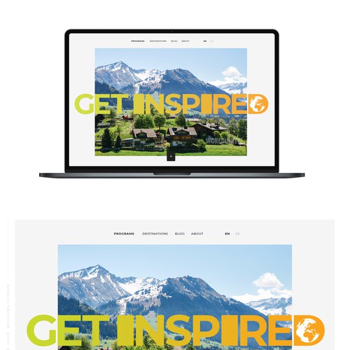 Webdesign for a company active in the segment of educational travel