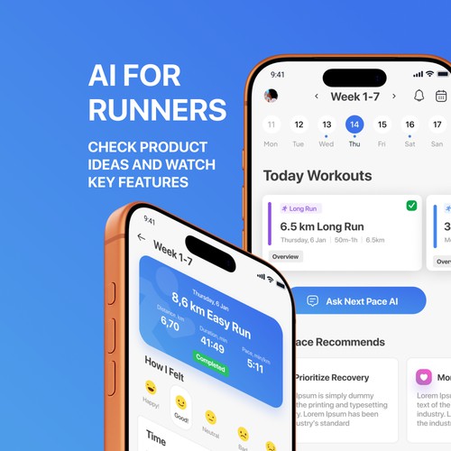 AI for runners, mobile app