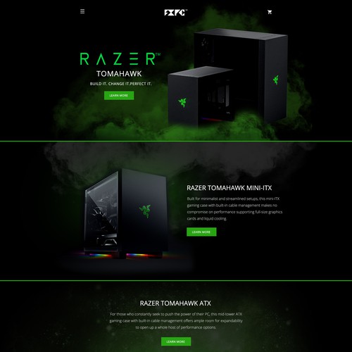 Shopify Website Design for Custom Gaming Computer Business