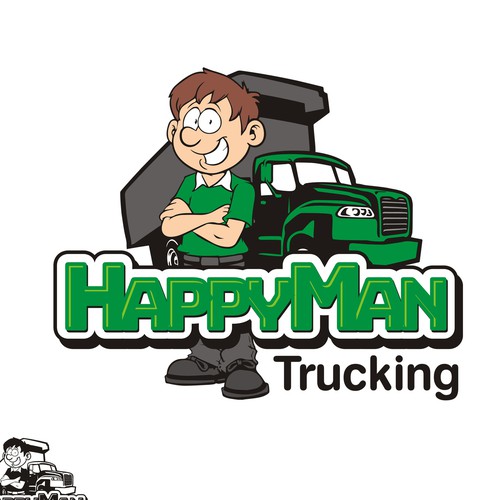 logo concept for Happy Man Trucking