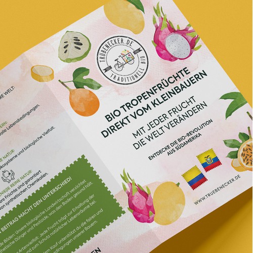 Bio Tropenfrüchte Trifold A4 Brochure 