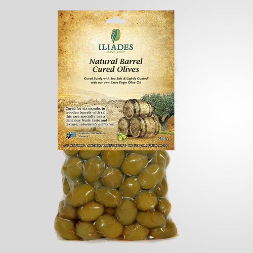 Iliades Olive Farm needs a new print or packaging design