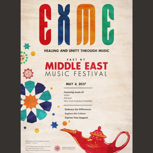 Eye-Catching Poster for "East X Middle East Music Festival"