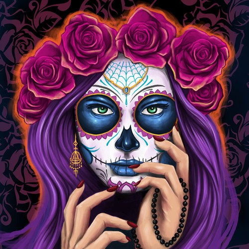 Calavera Girl Poster Canvas Print