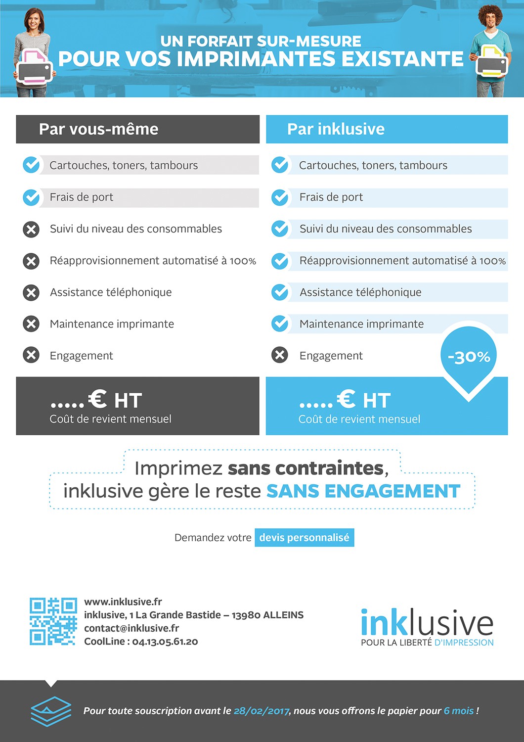Accompagnez la révolution inklusive dans les solutions d'impression en entreprise