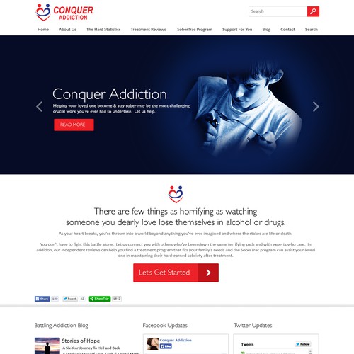 Design a visually-compelling website for Conquer Addiction -- lots of feedback guaranteed!