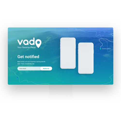 concept landing page Vado layout