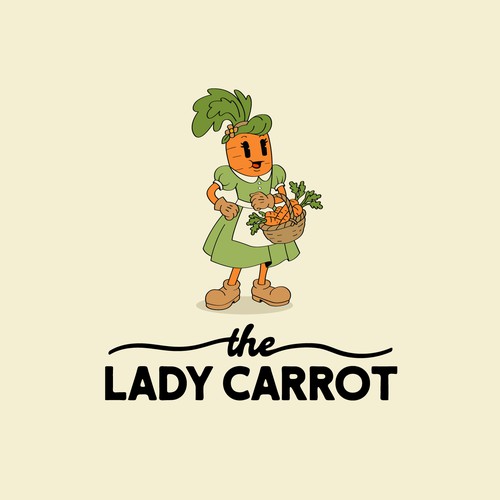 Lady Carrot Logo Mascot