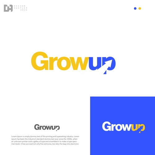 Simple logo for fun staffing agency GrowUp
