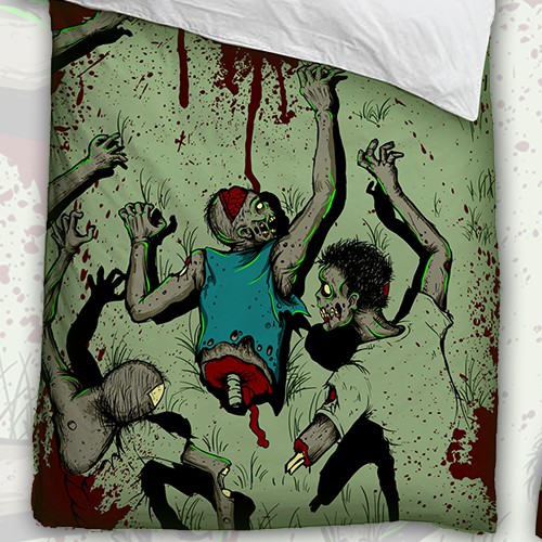 Zombie attack bed linen design