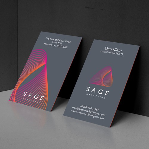 为Sage Marketing设计名片的概念