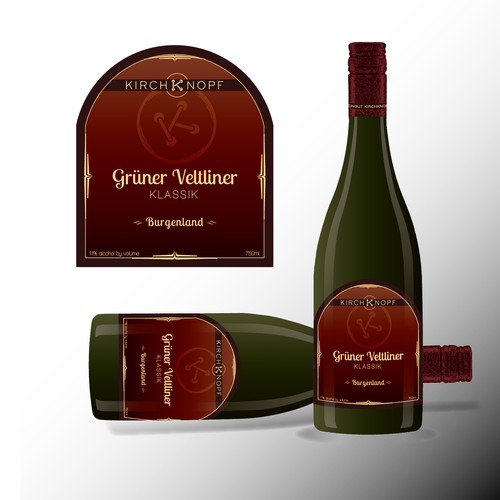 Modern wine label with existing logo