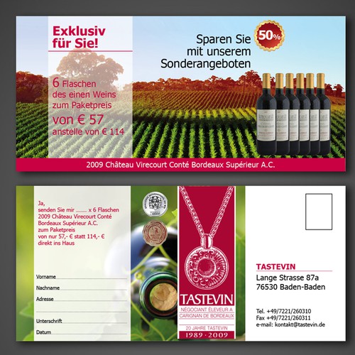 postcard or flyer für Tastevin Weinhandelsgesellschaft mbH