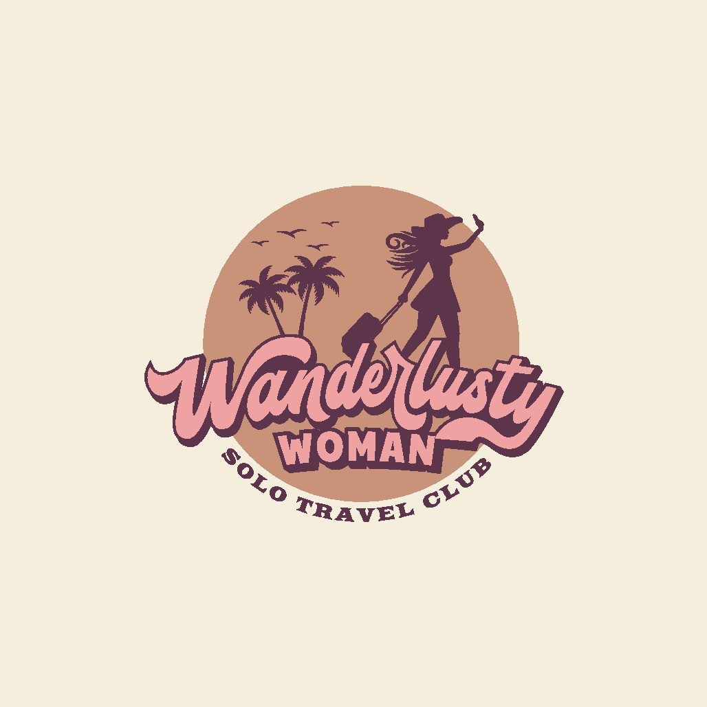 1970's Travel Posters inspired Logo for a women's solo travel e-commerce company