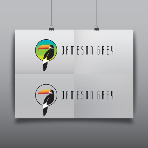 logo for Jameson Grey - tropical themed brand v6