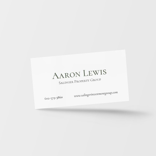 Business card for Real Estate Investment Company
