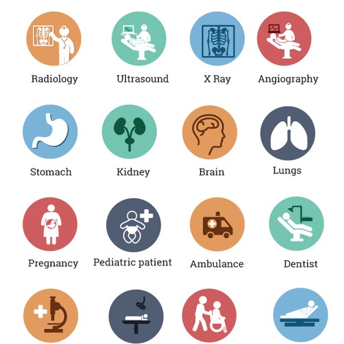 Icon set for healthcare education