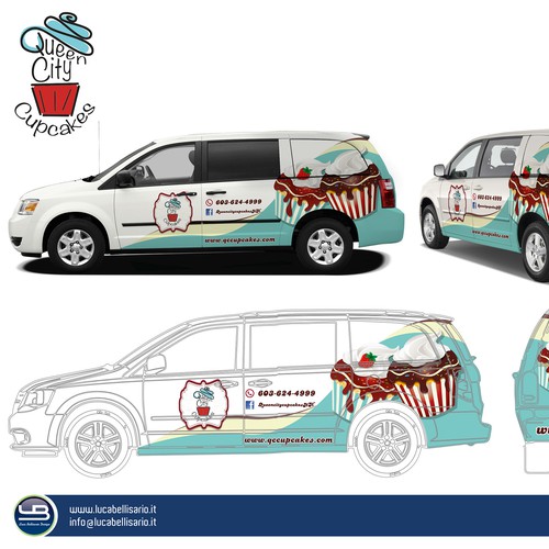 Queen City Cupcakes Delivery Van Design