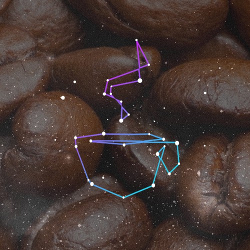 Logo written in the stars for Coffee Constellation Blog