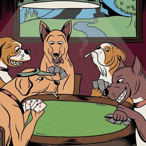 Poker Dogs Illustration