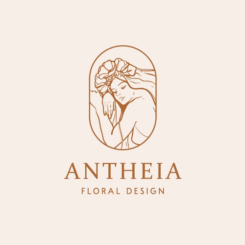 Feminine flower goddess logo design