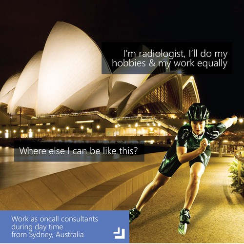 Design of magazine ad to attract UK radiologists to jobs in Sydney, Australia