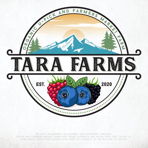 A Farmers Market logo for "Tara Farms"