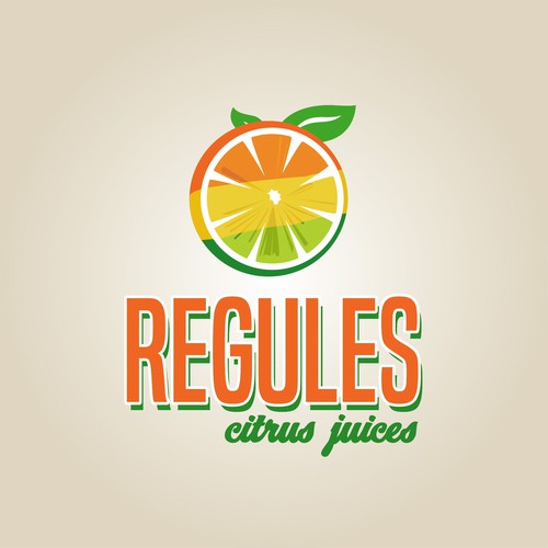 Logo cítrico para marca de jugos
