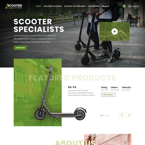 Scooter ecommerce page