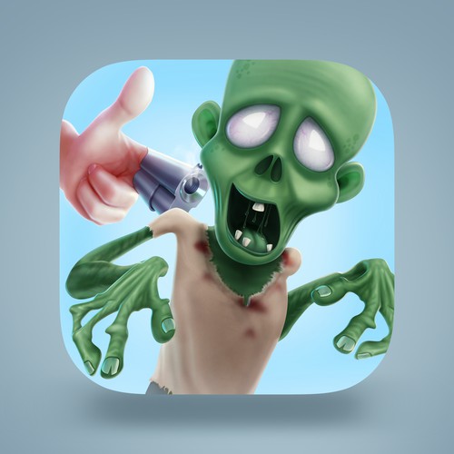 The highly rated GUNFINGER game App Icon design
