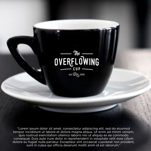 Vintage modern logo for The Overflowing Cup