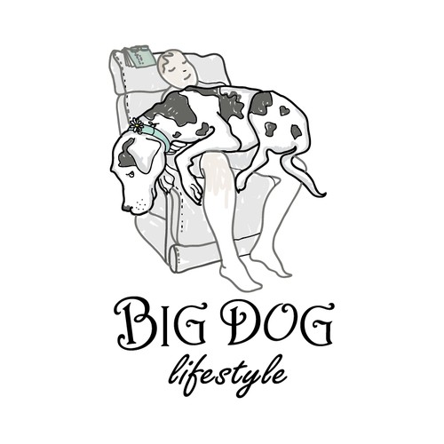 Illustrative logo with a big dog dog