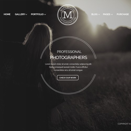 photographer webpage design