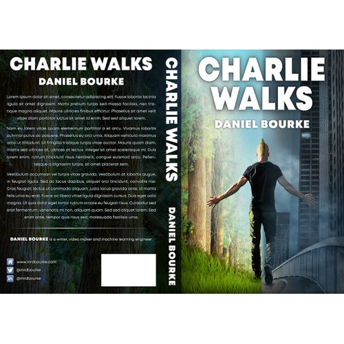A book cover which splits dystopia and utopia