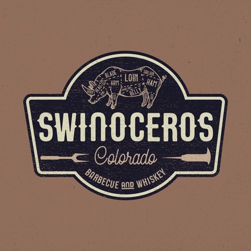 Swinoceros — Vintage BBQ & Whiskey Logo