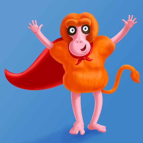 Baboon super hero (mascot)