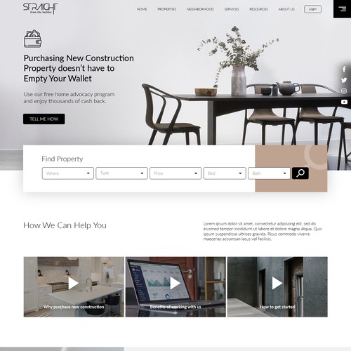 Landing page for property advocat company