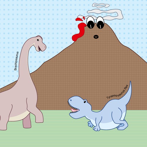 Cute/Kawaii Dinosaurs for kids book Illustration