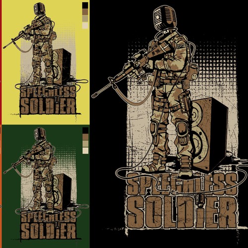 Create a WINNING SPEECHLESS SOLIDER DESIGN!!!!!!!!!