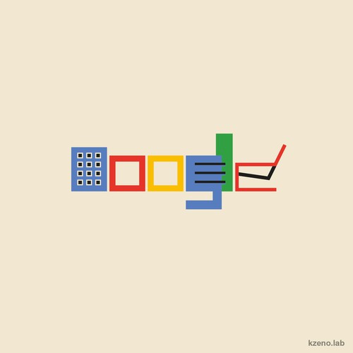Redesign logo of "Google" in Bauhaus style