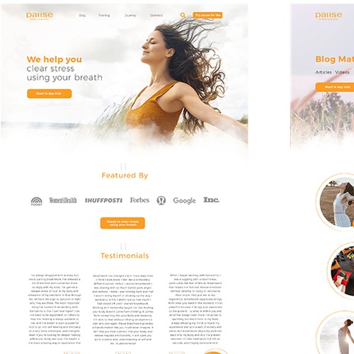 Website design for Pause Breathwork