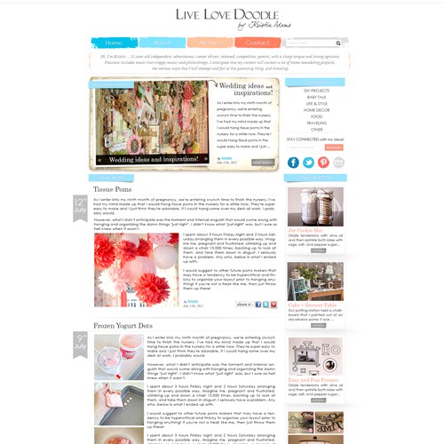 Live Love Doodle - website design